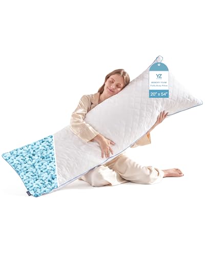 Adjustable Shredded Memory Foam Body Pillow for Adults - 20x54 Inch