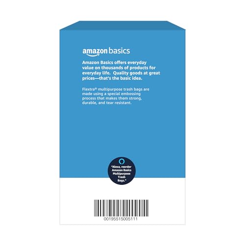 Multipurpose Drawstring Trash Bags - 30 Gallon, 50 Count, Tear Resistant