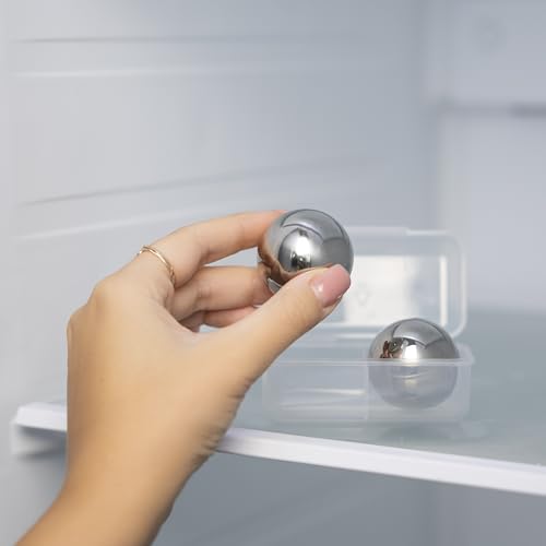 Outset Set of 2 Stainless Steel Ice Cube Spheres for Whisky & Cocktails, 1.57" Chillers