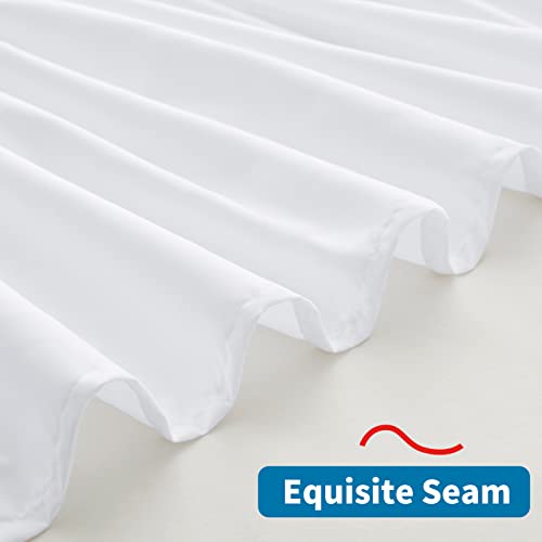 White Wrap Around Bed Skirt - Full Queen 18 Inch Drop Microfiber Dust Ruffle