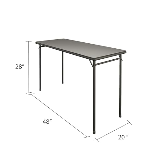 20 x 48 Inch Folding Table with Vinyl Top, Heavy Duty Steel Frame