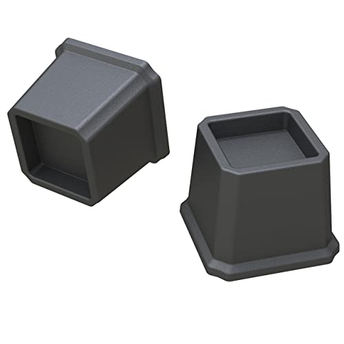 3 Inch Heavy Duty Bed Risers - Black Plastic Furniture Lifters, Set of 6