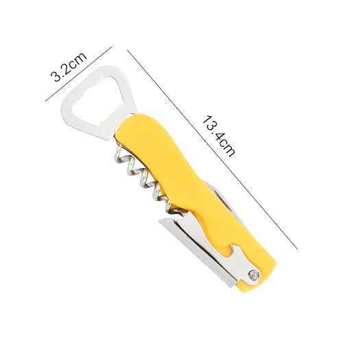 Yellow 2 Pack Stainless Steel 4-in-1 Lever Corkscrew Wine Bottle Opener