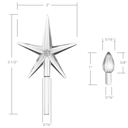 Ceramic Christmas Tree Replacement Lights & Star Toppers Set - 111 Pcs
