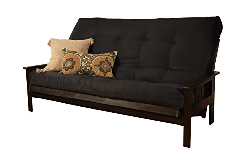 Mission Style Queen Futon Sofa Bed with Espresso Hardwood Frame
