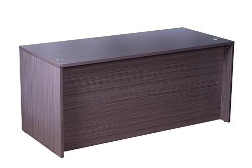 Boss Office Products 71-Inch Executive U-Shape Desk with Storage Hutch & Pedestal, Driftwood