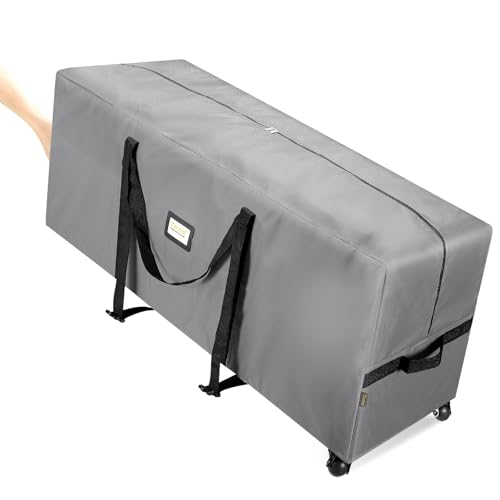 Rolling Christmas Tree Storage Bag for 7.5 Ft Tree with Wheels Grey
