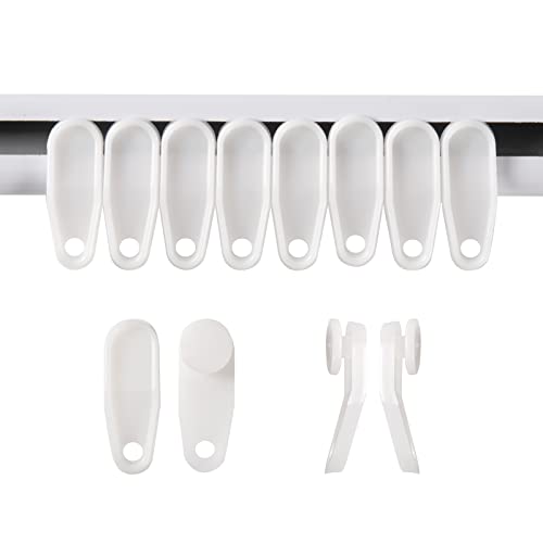 50-Pack White Curtain Track Glider Hooks for Traverse Rods