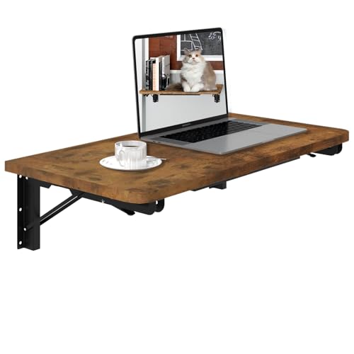 Wall Mounted Folding Table, Space-Saving Floating Desk for Small Spaces