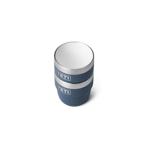 YETI Navy 4 oz Stackable Stainless Steel Espresso Cups - Vacuum Insulated, DuraSip Ceramic Lined, 2 Pack