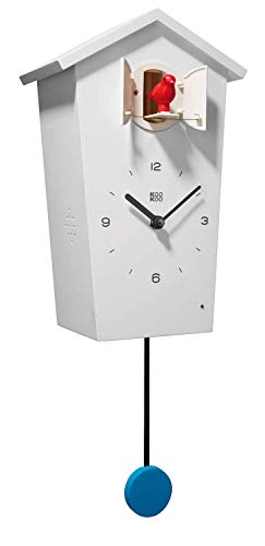 Modern Cuckoo Clock with 12 Natural Bird Songs and Pendulum