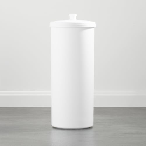 Freestanding Toilet Paper Storage Holder with Lid, Holds 3 Spare Rolls