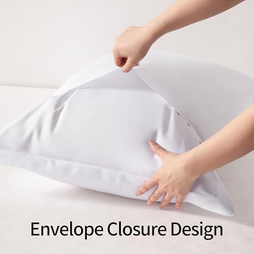 Standard Pillow Shams Set of 2, Brushed Microfiber with 1-Inch Flange