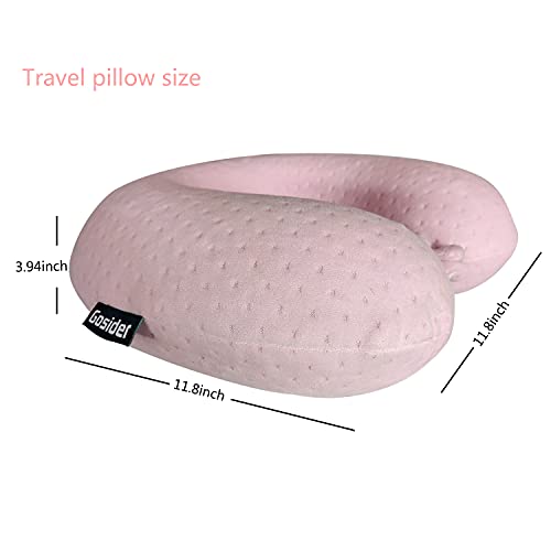 Memory Foam Travel Neck Pillow - Soft Velvet U-Shape Head Support