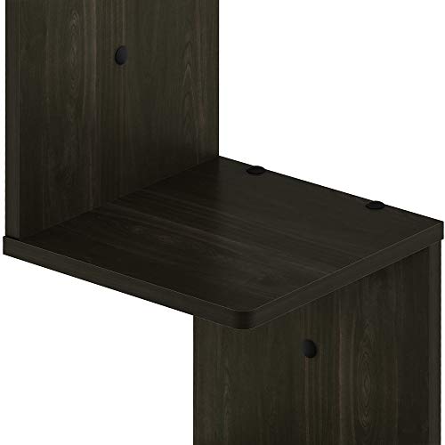 5-Tier Corner Floating Wall Shelf, Espresso Zigzag Storage Display