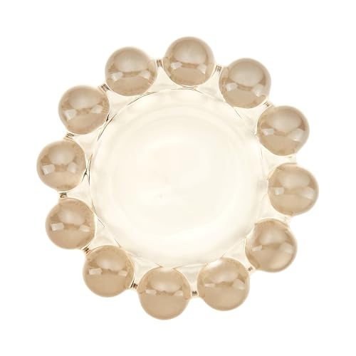 Smoky Glass Candle Dish - Modern Bubble Holder for Candles