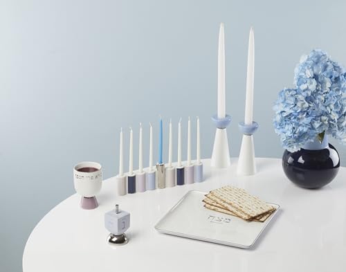 Porcelain Kiddush Cup with Silver Accents, 4.69-Inch Shabbat Goblet