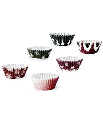 Christmas 300-Count Cupcake Liners Set - Standard Size, 6 Designs