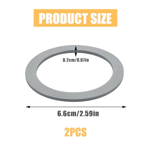 2-Pack Rubber Blender Gasket Replacement Seals for 70mm Blade Bases