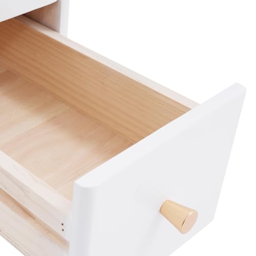 9.8-Inch Narrow Nightstand with 2 Drawers, Modern Wood Bedside Side Table