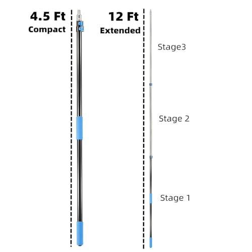 High Ceiling Duster Kit with 5-12ft Extendable Pole & Window Squeegee