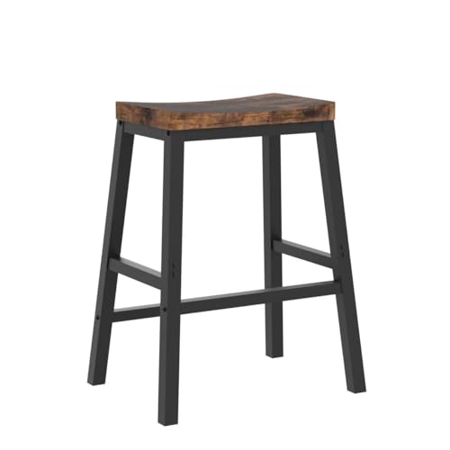 Industrial Saddle Bar Stools - 23.6 Inch Counter Height Set of 2