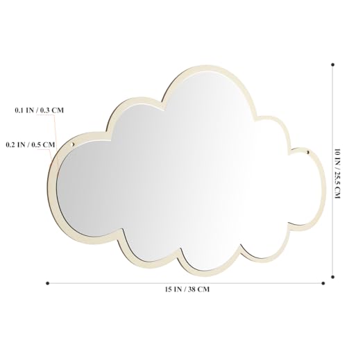 Cloud Shaped Shatterproof Acrylic Mirror for Kids Room - 15x10 Inch