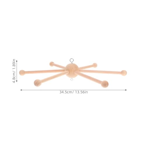 DIY Wooden Baby Mobile Frame 13.5-inch 6-Leg Crib Hanger Craft Kit