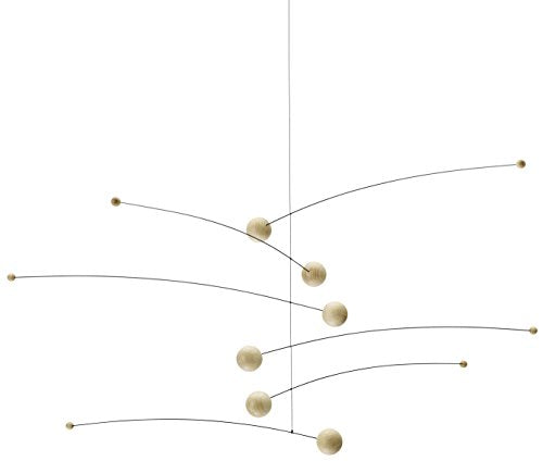 Handmade Beech Wood Hanging Mobile - 30-Inch Kinetic Art Sculpture