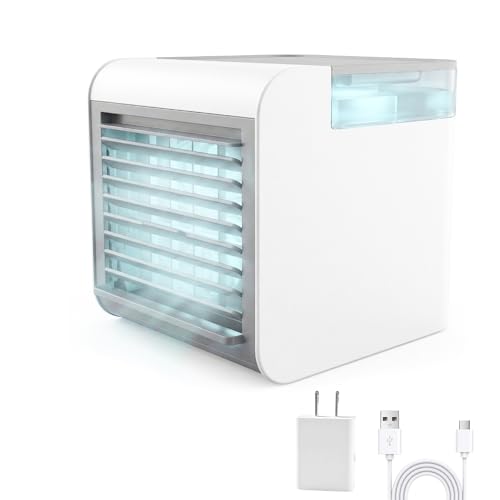 Portable Air Conditioner Fan, 4-in-1 Mini Evaporative Cooler with 450ml Tank