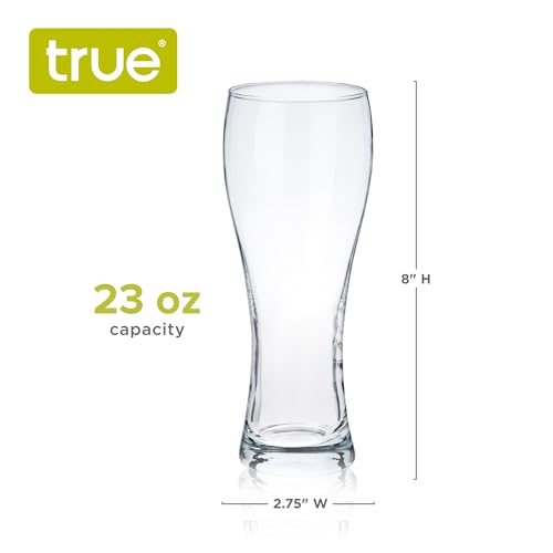 Wheat Beer Glasses, 23 oz Pilsner and Craft Beer Glass Set - 4 Pack