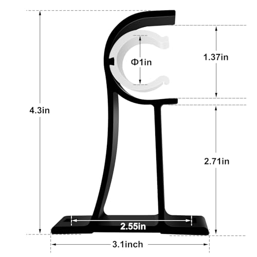 Heavy Duty Curtain Rod Brackets, Aluminum Alloy Wall Mount Hooks for 1-Inch Rods