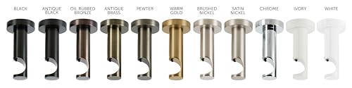 Adjustable Ceiling or Wall Mount Curtain Rod Brackets, Warm Gold, Set of 2