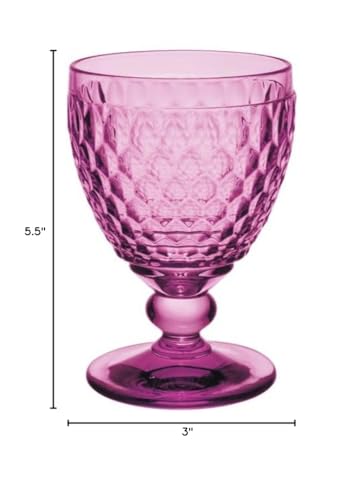 Boston Crystal Water Glass 250ml - Elegant Pink Textured Glassware