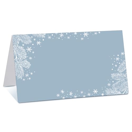 Winter Snowflake Place Cards Set of 100 - Table Name Cards for Parties & Events