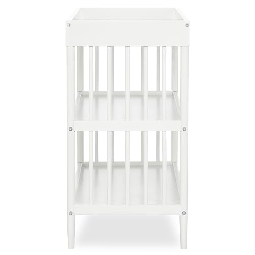 Clover Wooden Changing Table with Storage Shelves - White