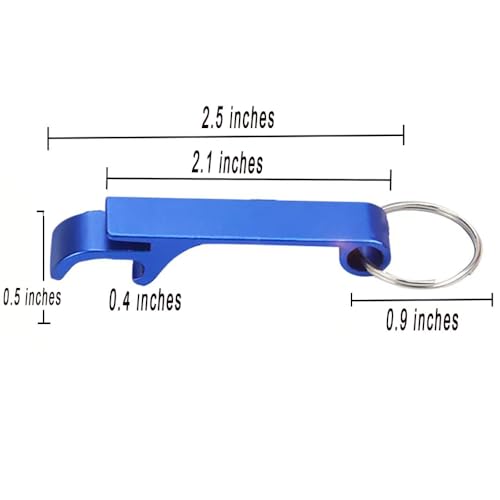 MTOMDY 50 Pcs Blue Aluminum Beer Bottle Opener Keychain Bulk - Portable & Durable