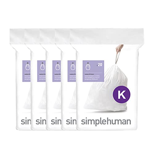Drawstring Kitchen Trash Bags, 8-12 Gallon Custom Fit Liners (100 Count)