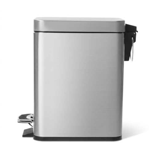 Small Stainless Steel Trash Can with Soft-Close Lid 1.3 Gallon