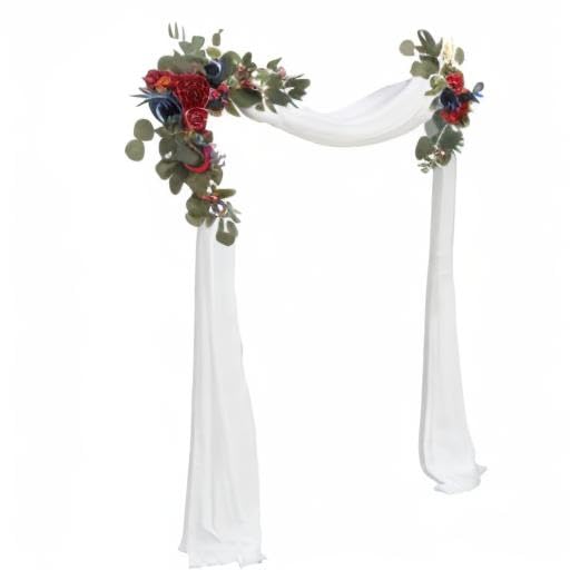 Artificial Wedding Flower Swag Set, Navy and Dusty Blue Floral Decor