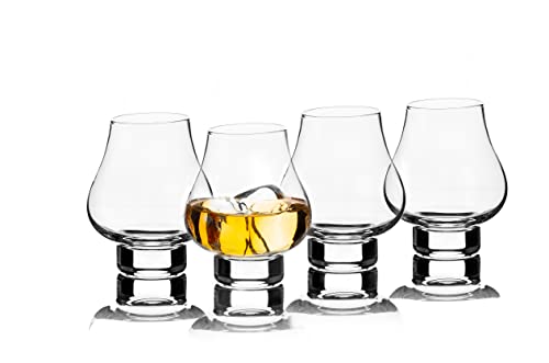 LUXBE 4-Pack Crystal Whiskey & Brandy Glasses - 7.1oz Tasting Glasses Set