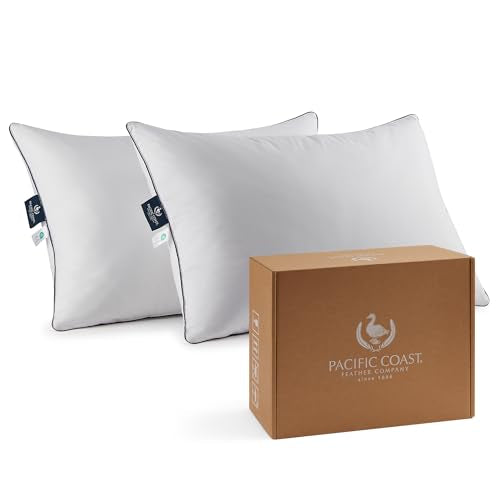 Pacific Coast Goose Feather and Down Bed Pillows, Standard Size (Set of 2)