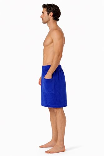 Adjustable Men's Body Wrap Towel - 100% Turkish Cotton Terry Velour