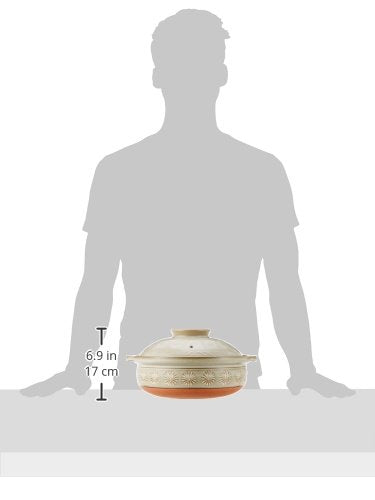 Banko Ware 52013 Ginpo Hanamishima Earthenware Pot (Deep Pot), No. 9, For 4-5 People