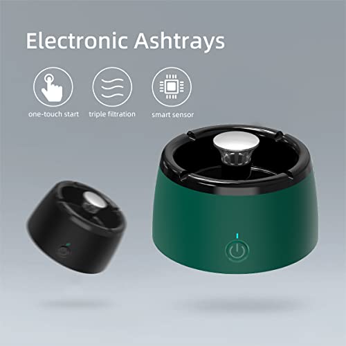 Smokeless Ashtray with Air Purifier and Aromatherapy, Rechargeable USB