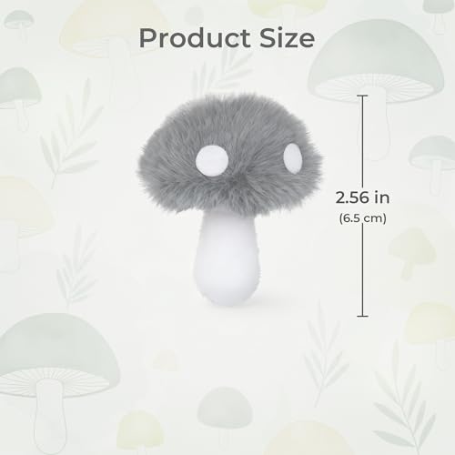 XMIAOX Grey Mini Mushroom Decor 2-Pack Fuzzy Plush Hanging Ornaments for Home, Car & Christmas