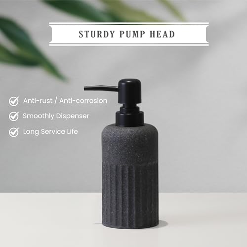6-Piece Resin Bathroom Accessory Set, Dark Grey Countertop Organizer