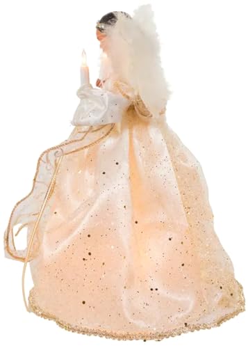 The Bridge Collection African-American Angel Tree Topper, 12" Gold Christmas