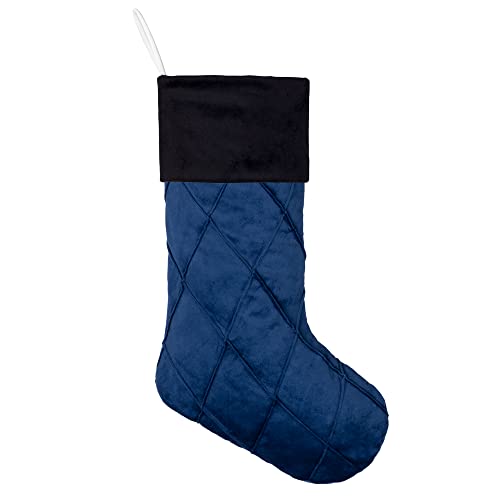 Blue & White 6 Pack Christmas Stockings Set 20" Large Fireplace Decorations
