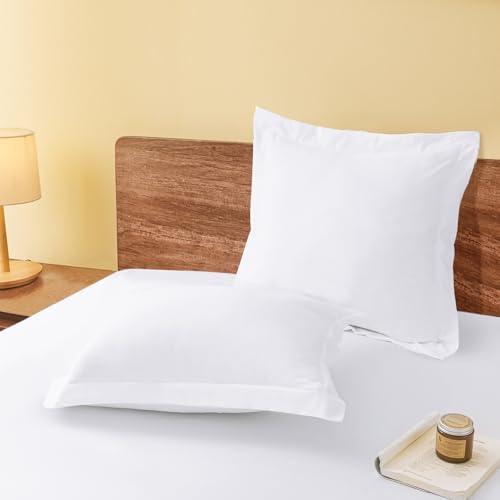 Euro Pillow Shams Set of 2, 26x26 Inch Soft Microfiber Pillow Covers with Flange